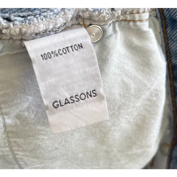 Glassons Womens Skirt Size 10 Denim Light Blue Raw Hem Button Fly - Picture 7 of 7